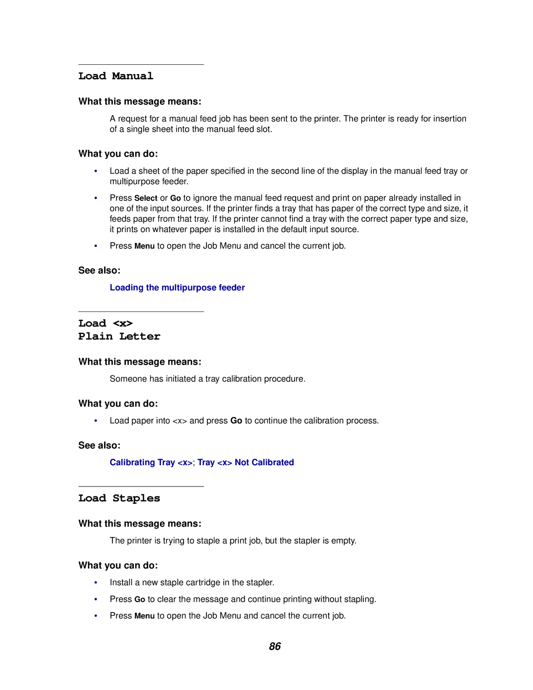 IBM 1220 manual Load Manual, Load Plain Letter, Load Staples 