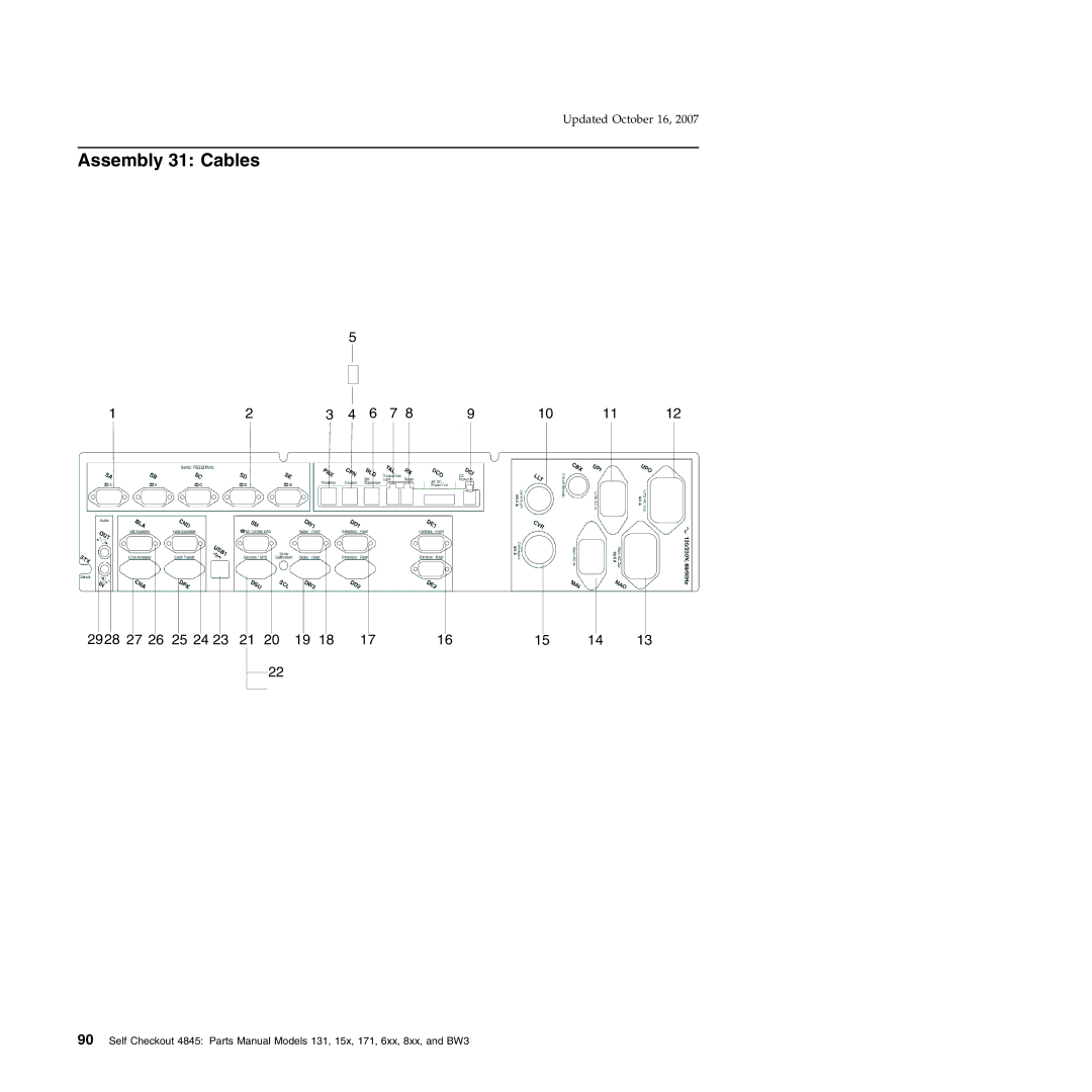IBM 131, 171, BW3, 6xx, 8xx, 15x manual Assembly 31 Cables 