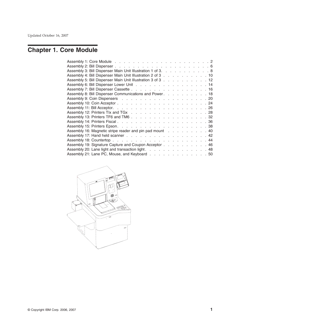 IBM 171, 131, BW3, 6xx, 8xx, 15x manual Core Module 