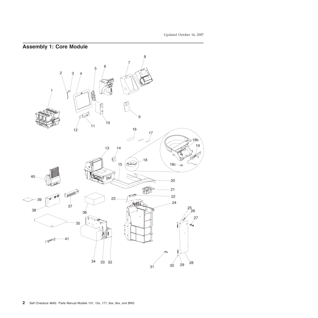 IBM BW3, 131, 171, 6xx, 8xx, 15x manual Assembly 1 Core Module 