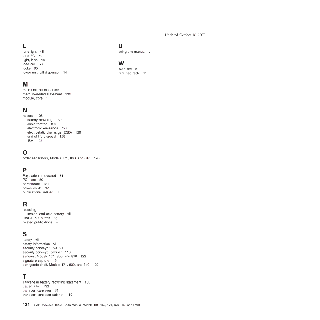 IBM BW3, 131, 171, 6xx, 8xx, 15x manual Ibm 