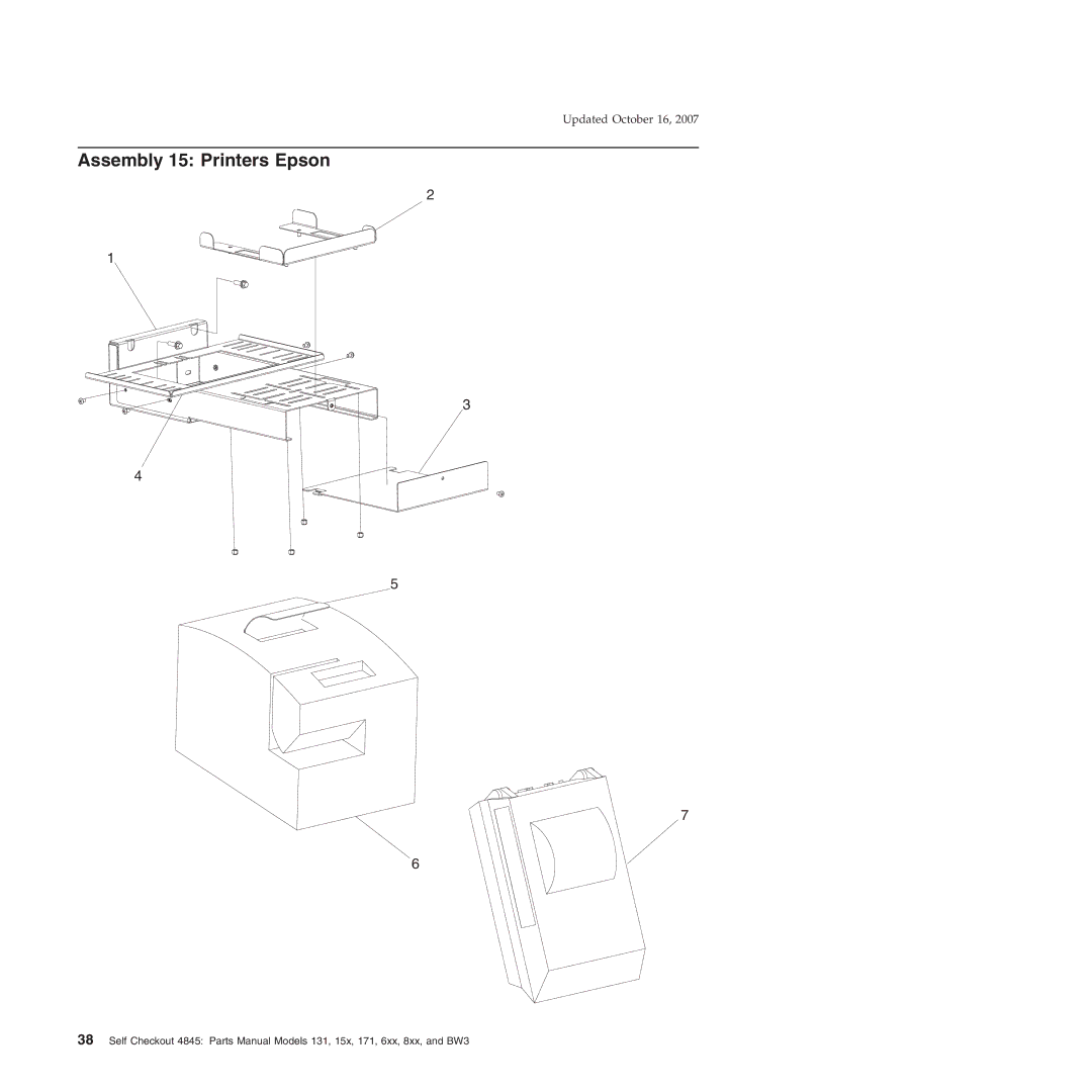 IBM BW3, 131, 171, 6xx, 8xx, 15x manual Assembly 15 Printers Epson 