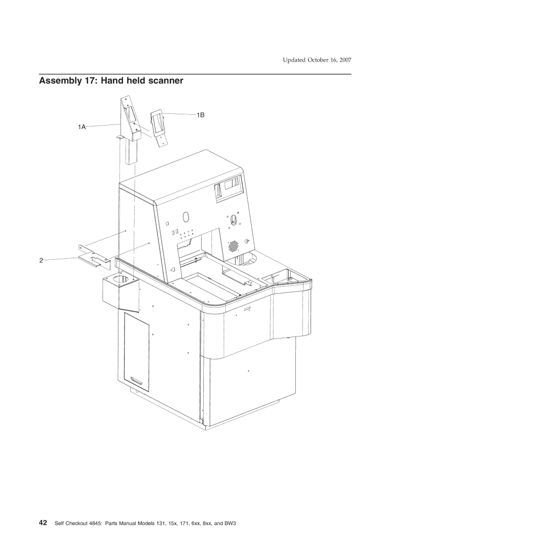 IBM 131, 171, BW3, 6xx, 8xx, 15x manual Assembly 17 Hand held scanner 