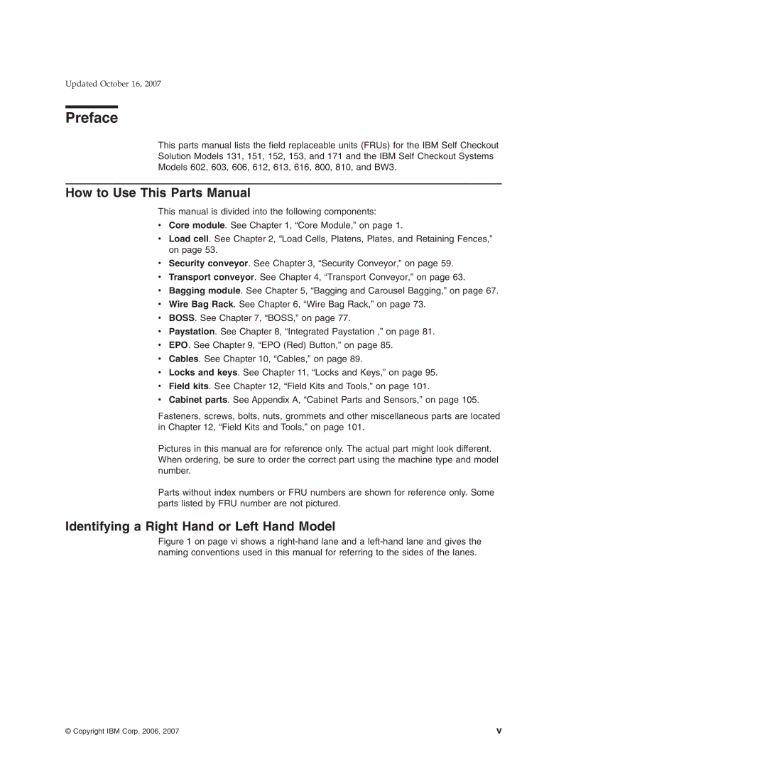 IBM 171, 131, BW3, 6xx, 8xx, 15x manual Preface, How to Use This Parts Manual, Identifying a Right Hand or Left Hand Model 