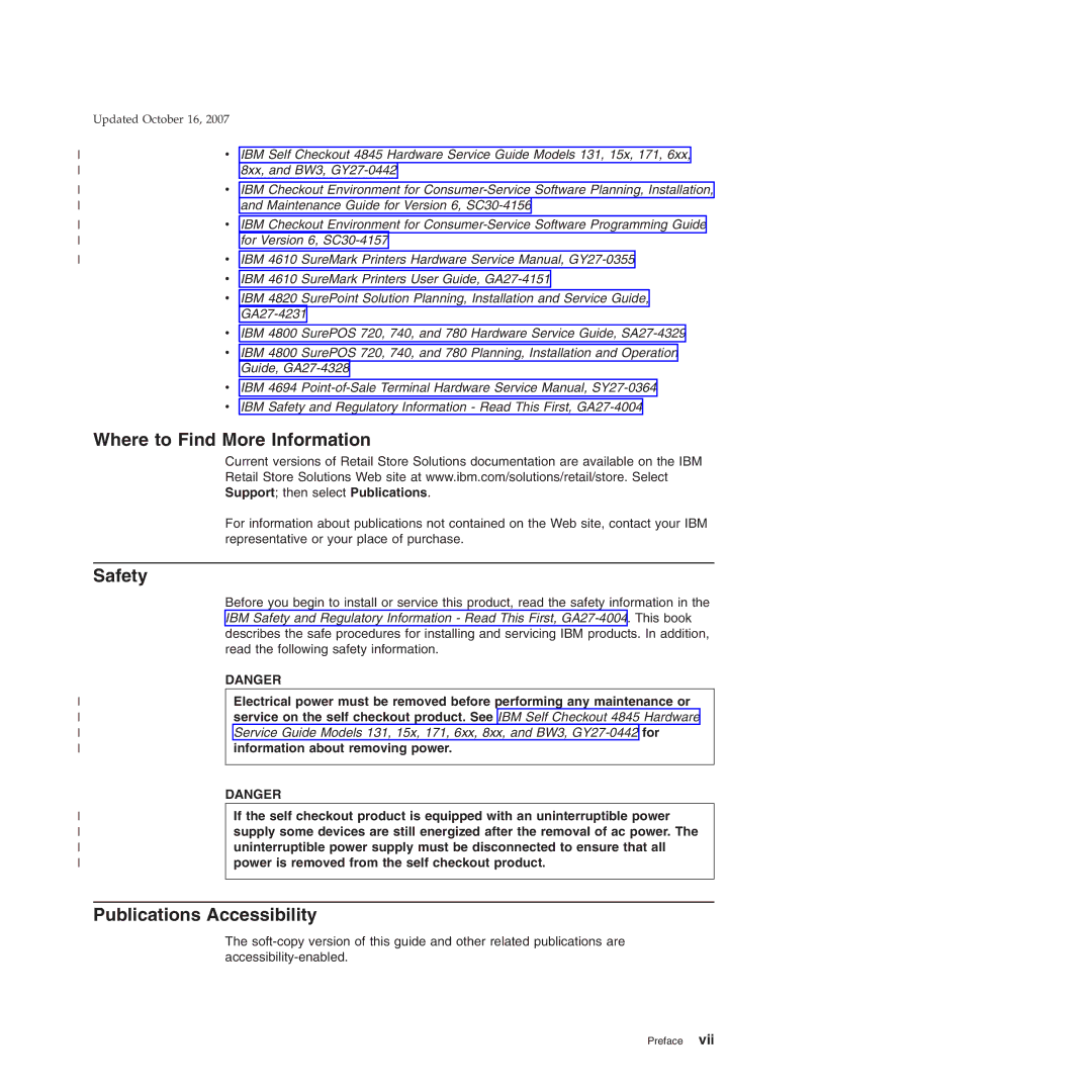 IBM 6xx, 131, 171, BW3, 8xx, 15x manual Where to Find More Information, Publications Accessibility 