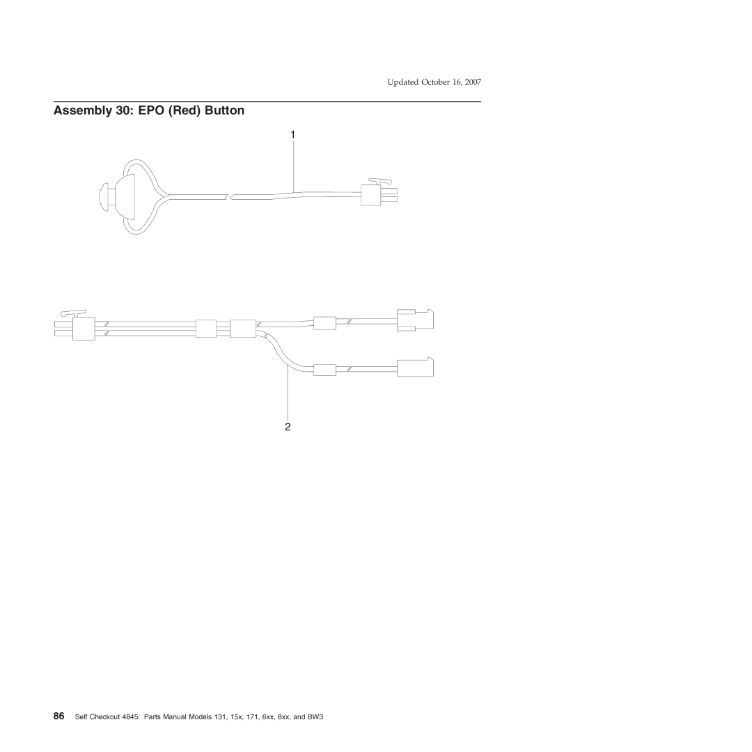 IBM BW3, 131, 171, 6xx, 8xx, 15x manual Assembly 30 EPO Red Button 