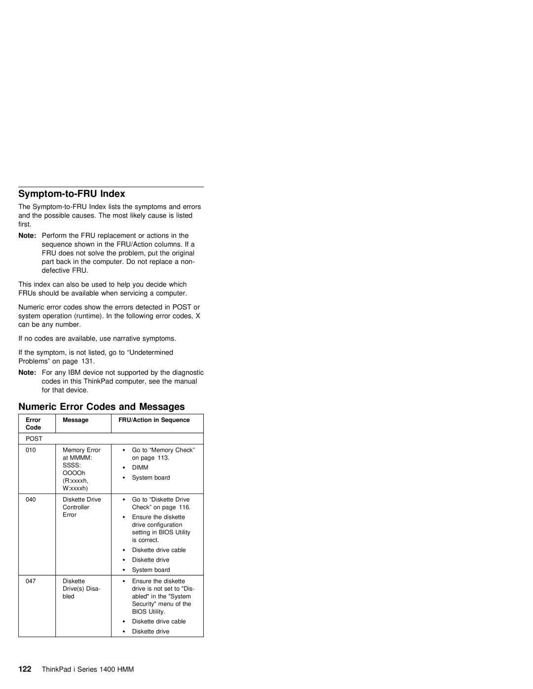 IBM 1400 (2611) manual Messages, 122 