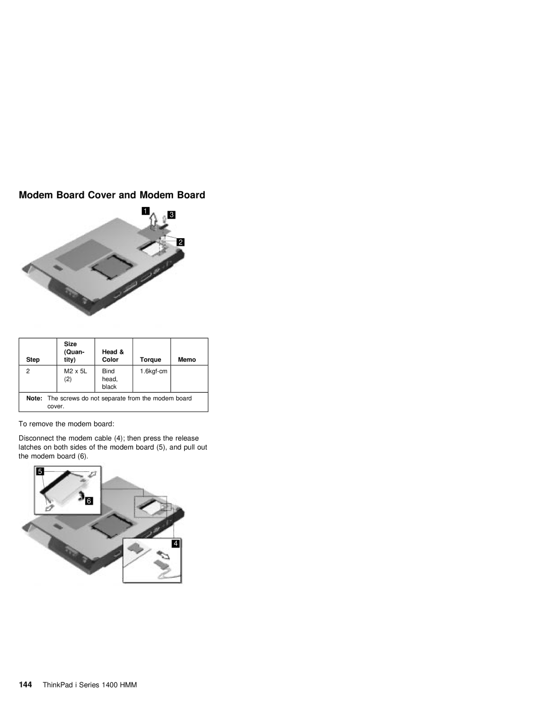 IBM 1400 (2611) manual Size Quan, Torque Memo M2 x 5L Bind 6kgf-cm Head Black 