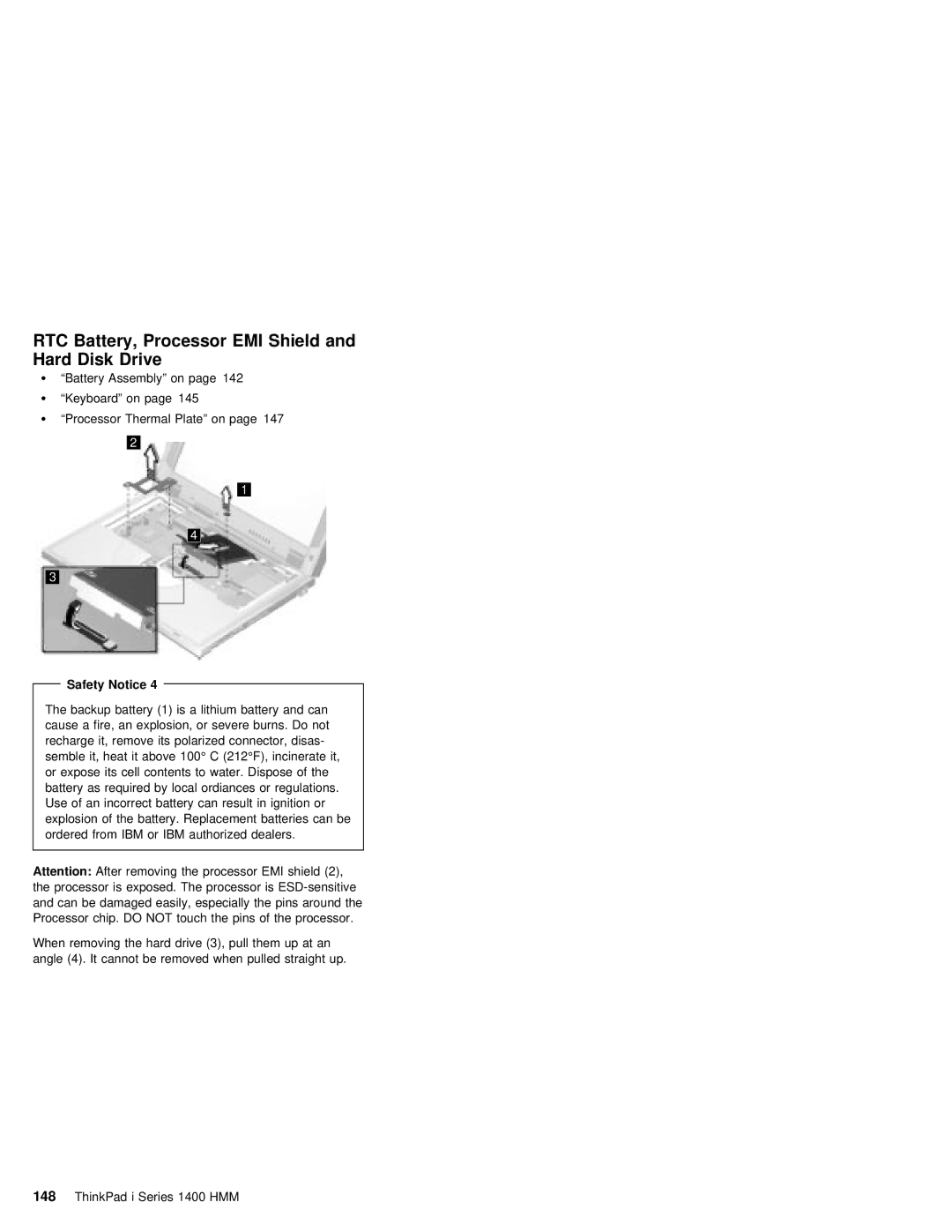 IBM 1400 (2611) manual Disk Drive, Battery Assembly on Keyboard on Processor Thermal Plate on 