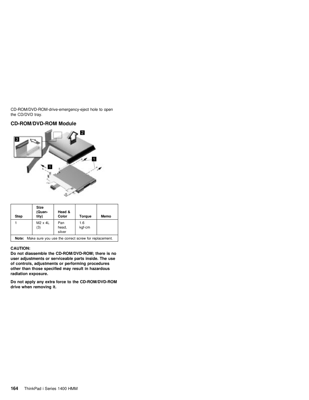 IBM 1400 (2611) manual CD-ROM/DVD-ROM Module, Use, Than, Extra 