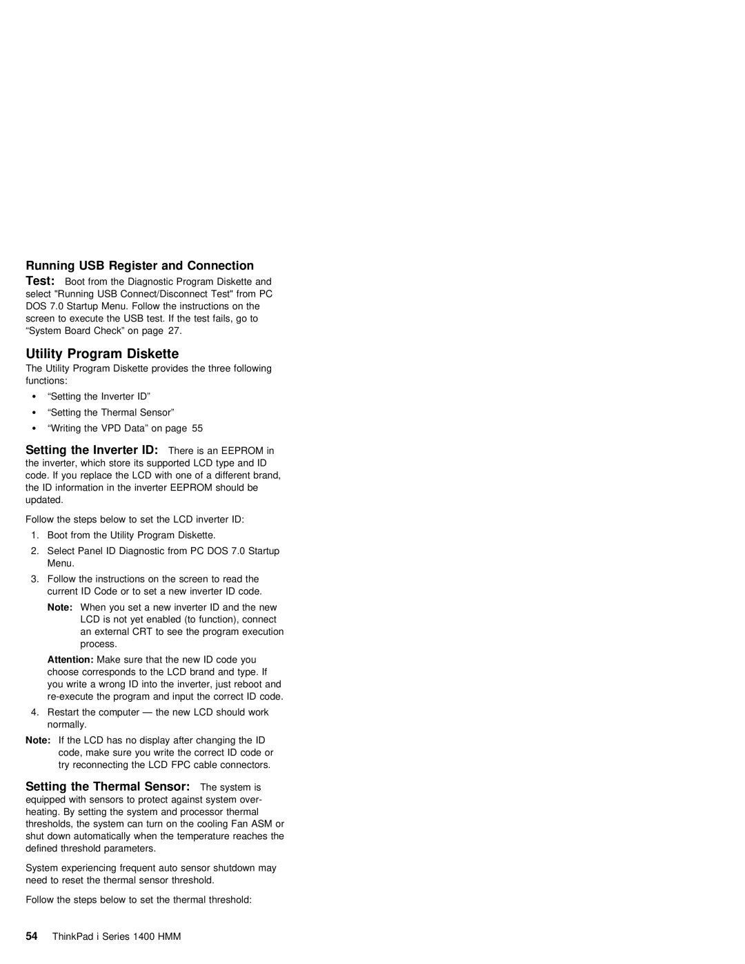 IBM 1400 (2611) manual Utility Program Diskette, Running USB Register and Connection, Setting Inverter ID 