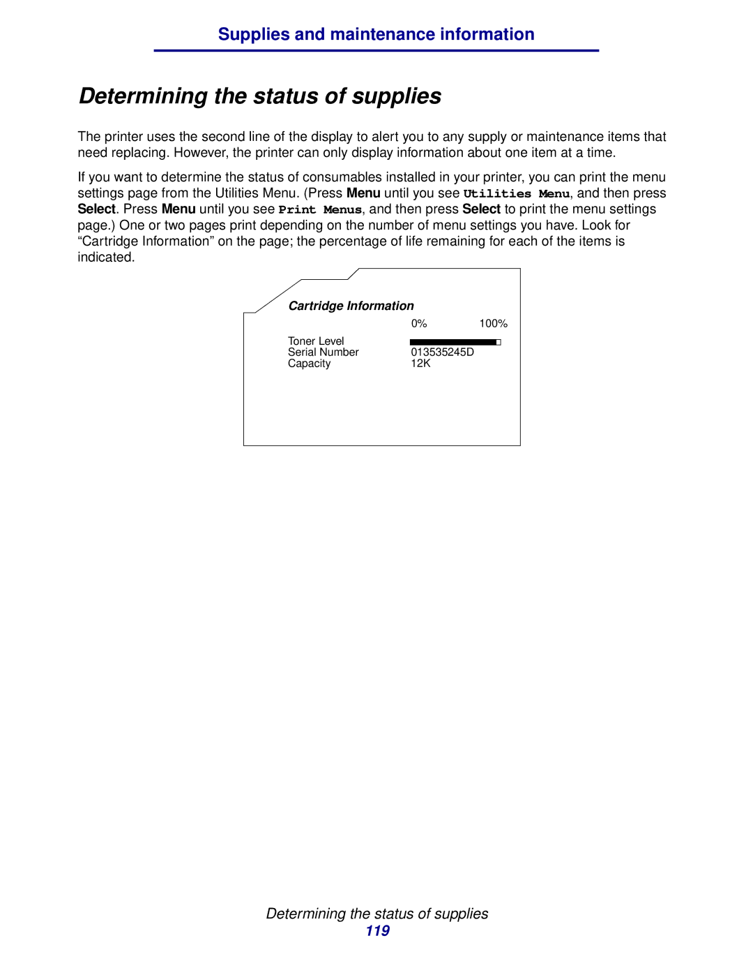 IBM 1422 manual Determining the status of supplies 