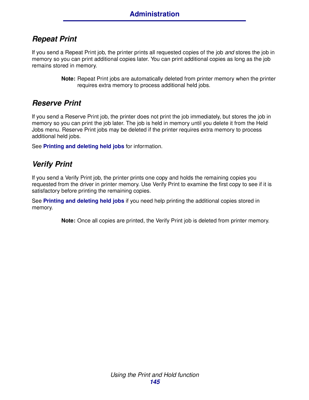 IBM 1422 manual Repeat Print, Reserve Print, Verify Print 