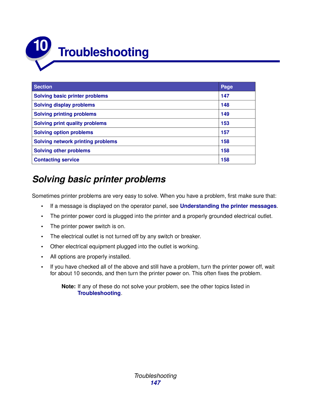 IBM 1422 manual Troubleshooting, Solving basic printer problems 