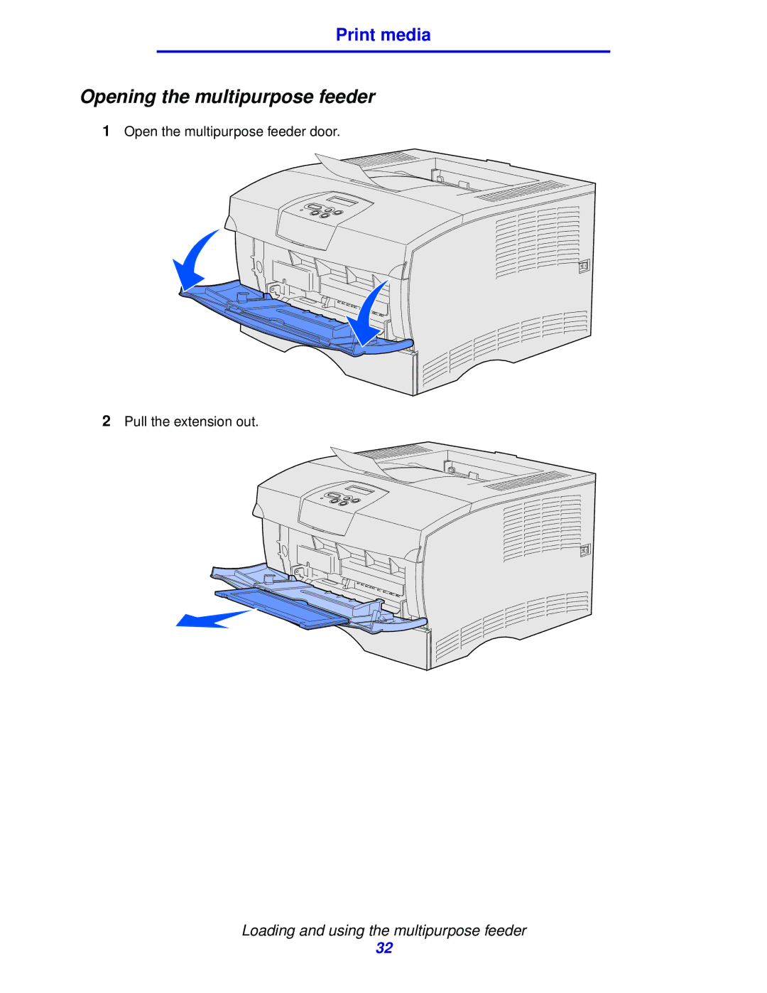 IBM 1422 manual Opening the multipurpose feeder 