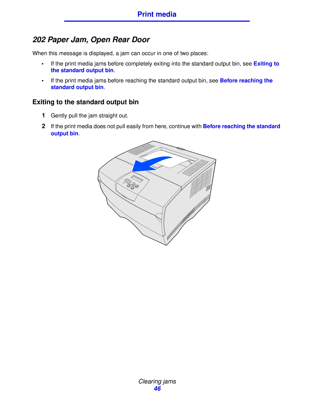 IBM 1422 manual Paper Jam, Open Rear Door, Exiting to the standard output bin 