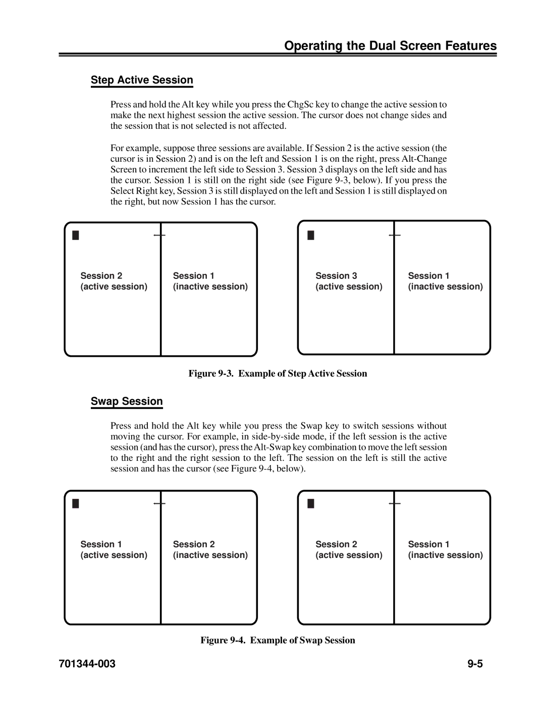 IBM 1483DSV manual Session Active session Inactive session 