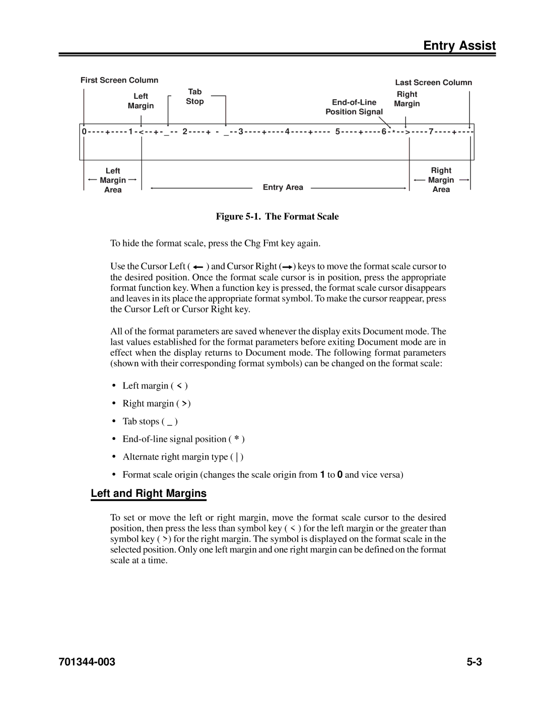 IBM 1483DSV manual Left and Right Margins, Format Scale 