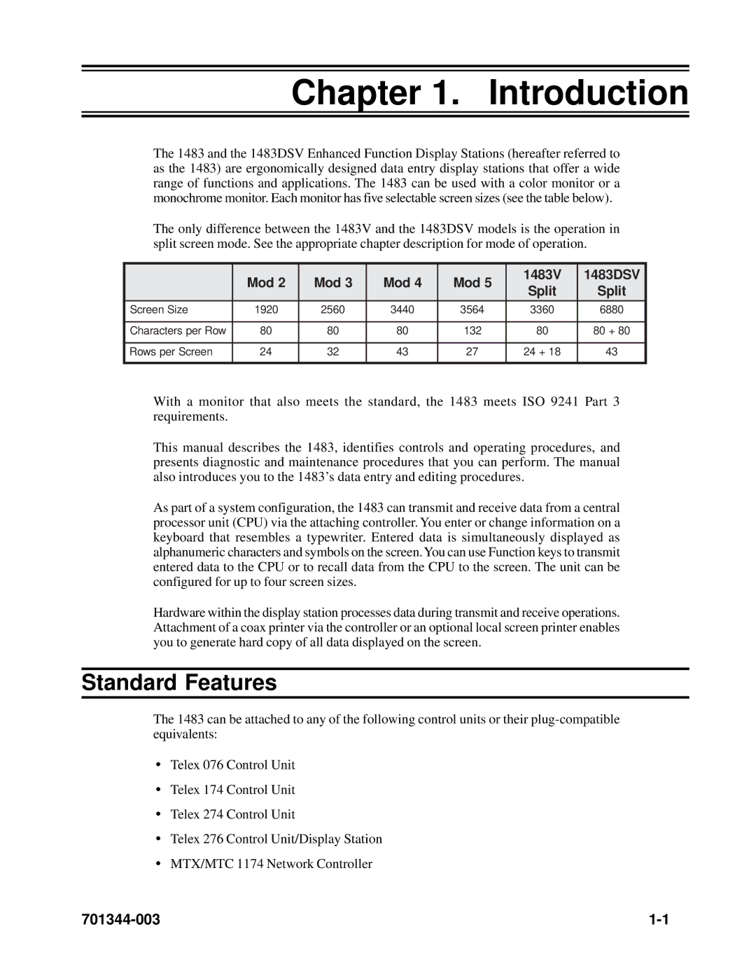 IBM 1483DSV manual Introduction, Standard Features 