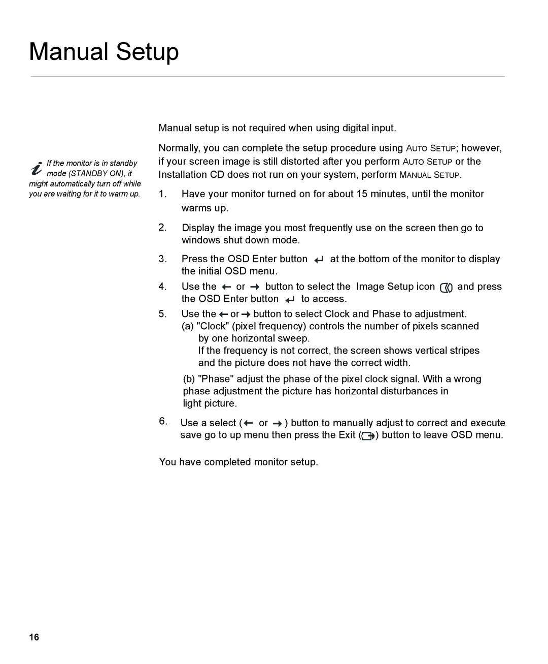 IBM 150P manual Manual Setup 