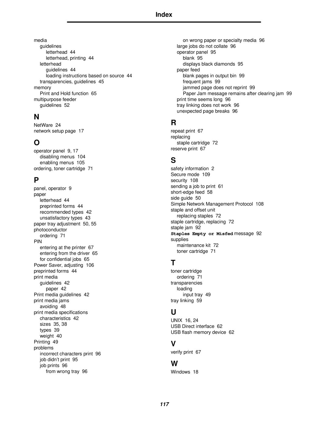 IBM 1585 (MT 4539) manual Index, Pin 