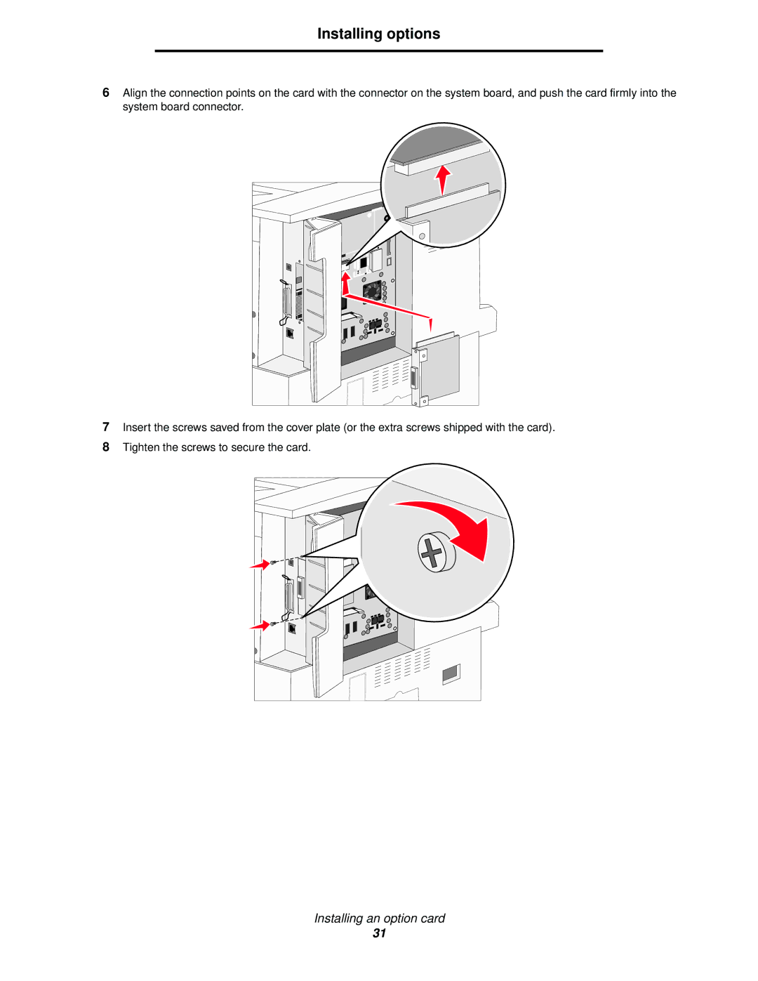 IBM 1585 (MT 4539) manual Installing options 