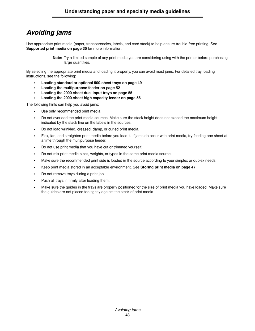 IBM 1585 (MT 4539) manual Avoiding jams 