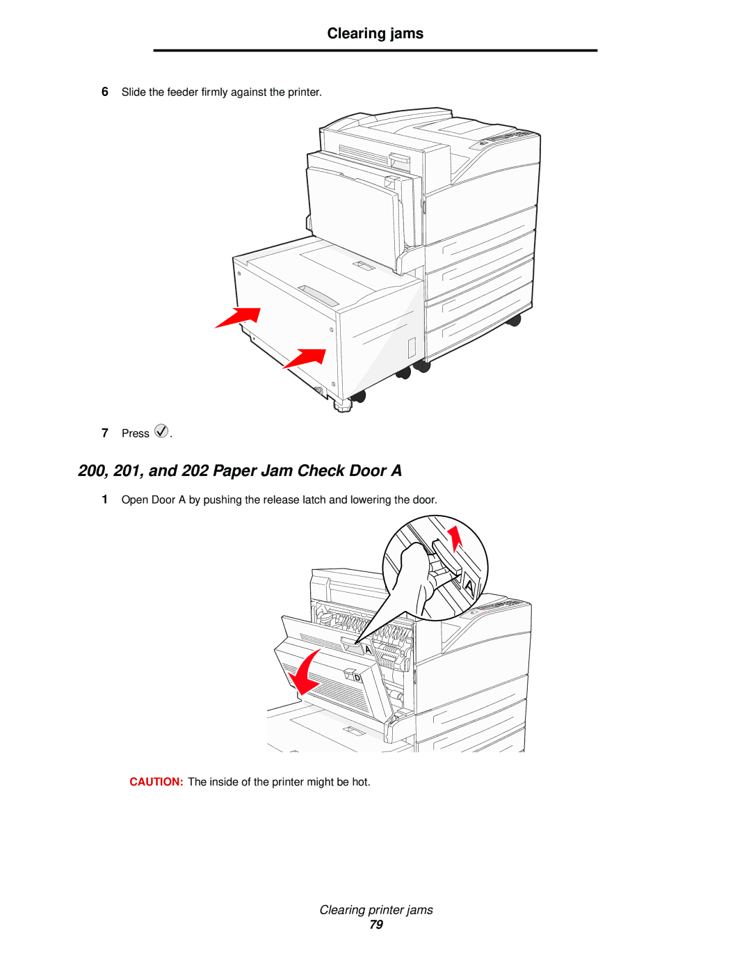 IBM 1585 (MT 4539) manual 200, 201, and 202 Paper Jam Check Door a 