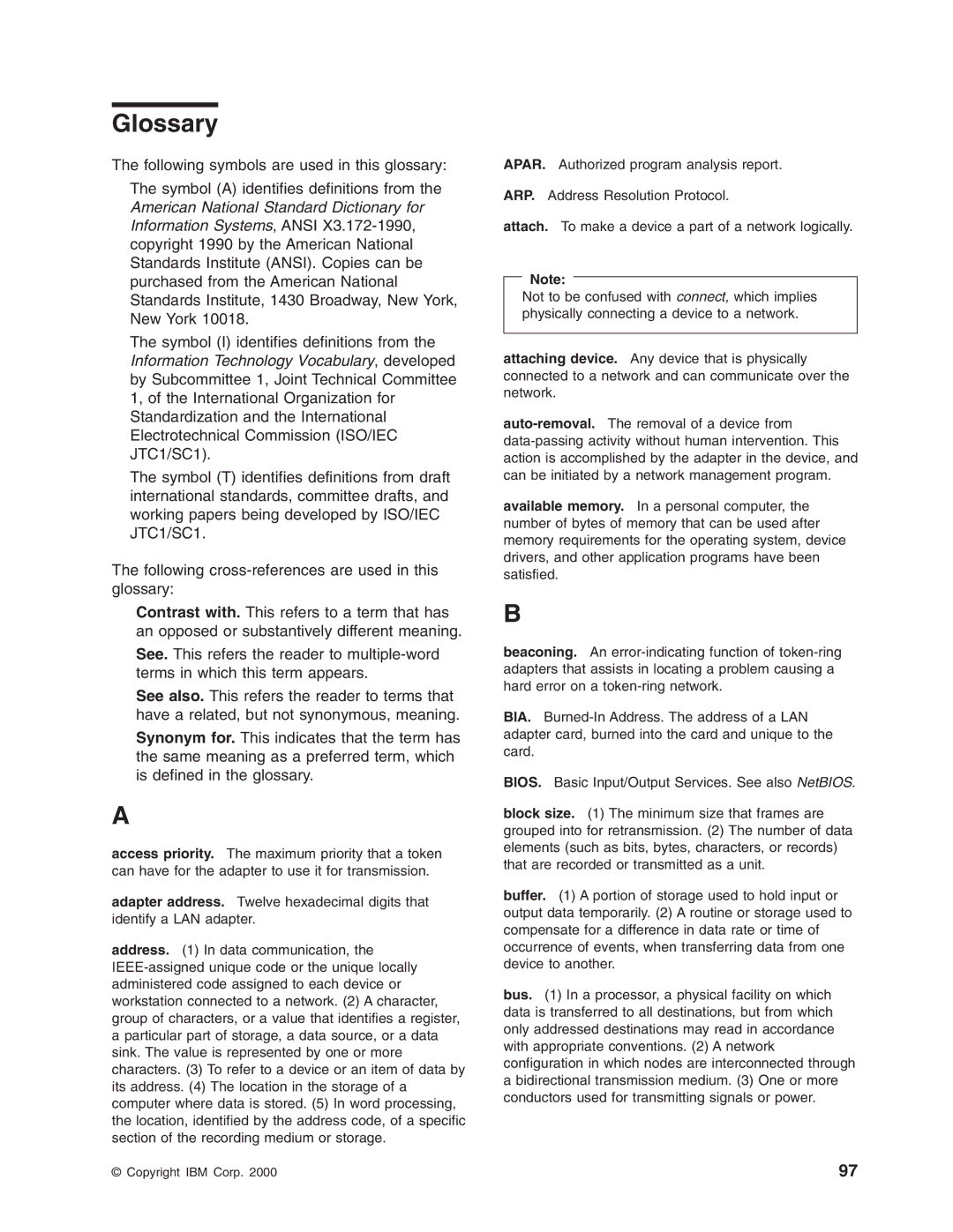 IBM 16/4 Token-Ring manual Glossary 