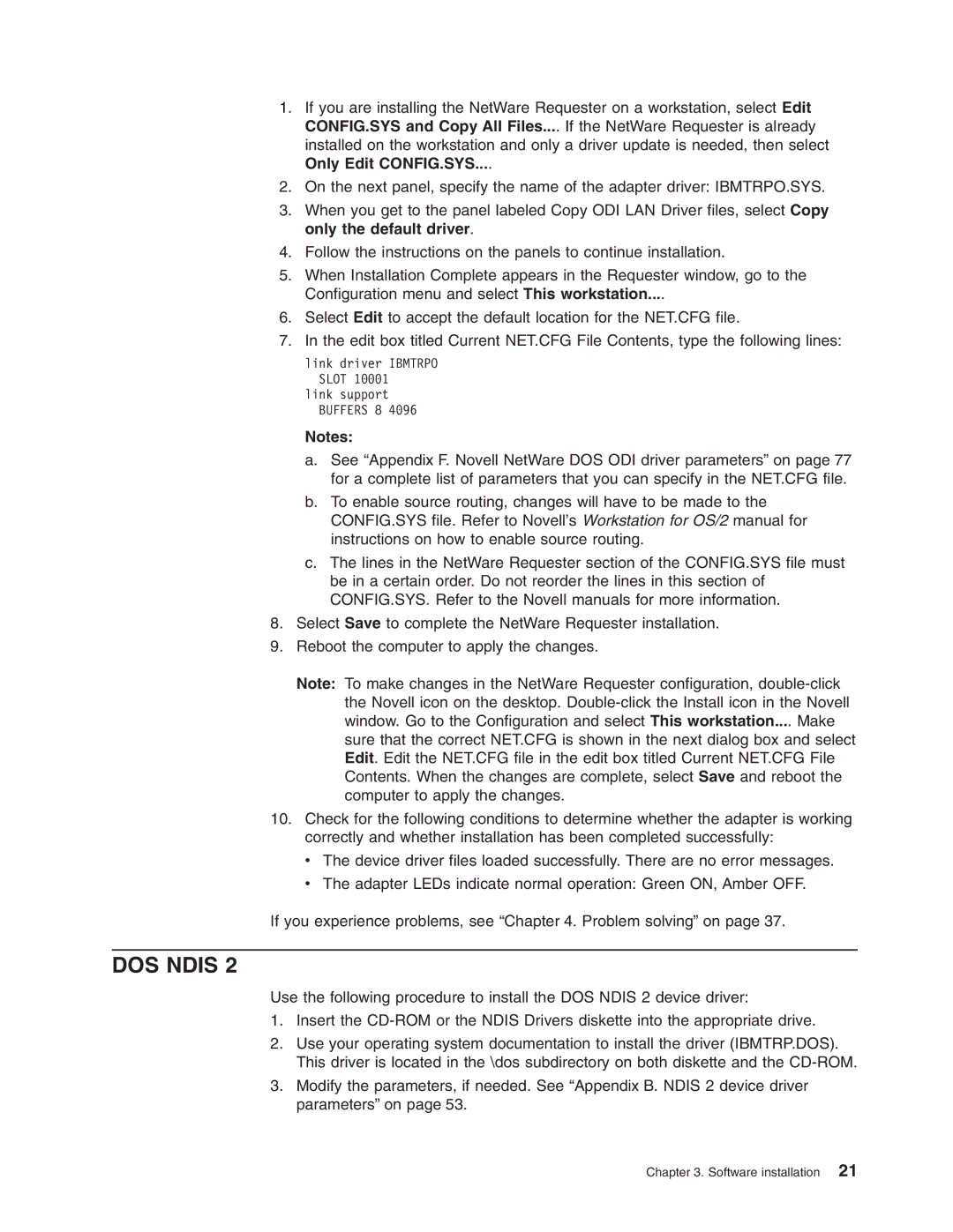 IBM 16/4 Token-Ring manual DOS Ndis 