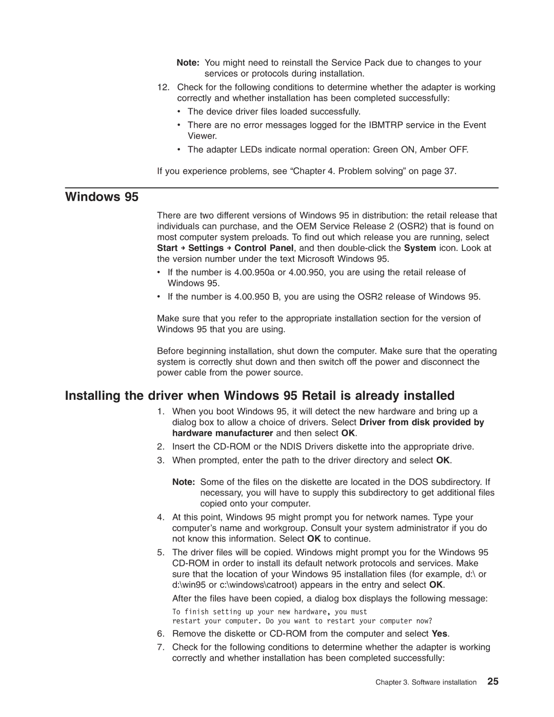 IBM 16/4 Token-Ring manual Windows 