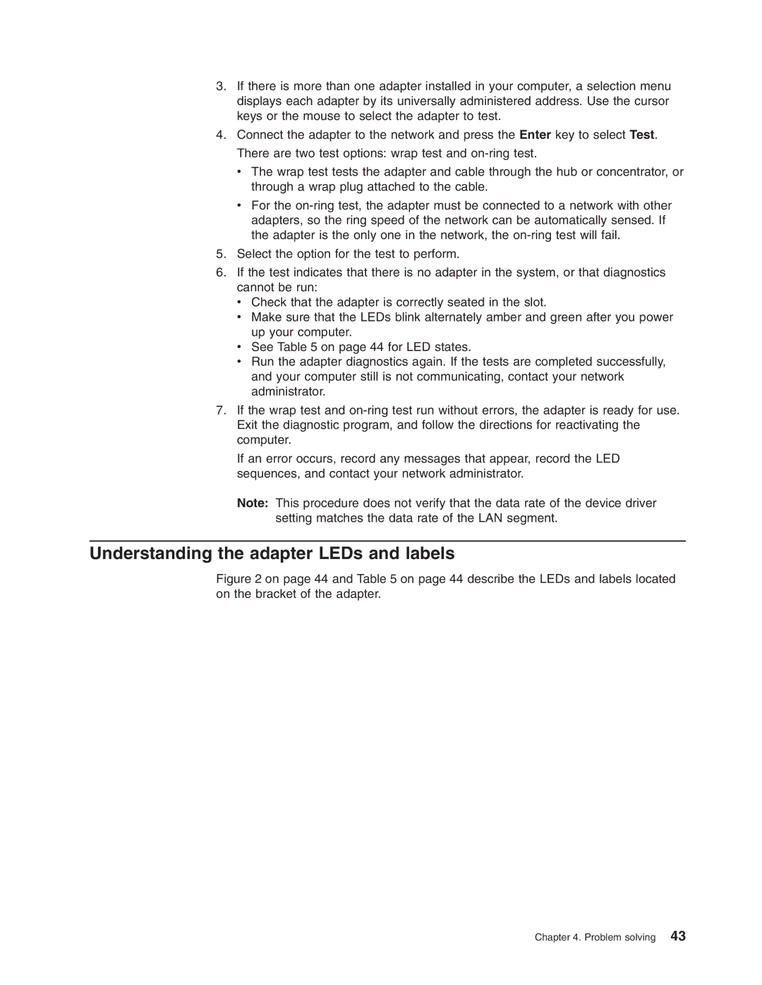 IBM 16/4 Token-Ring manual Understanding the adapter LEDs and labels 