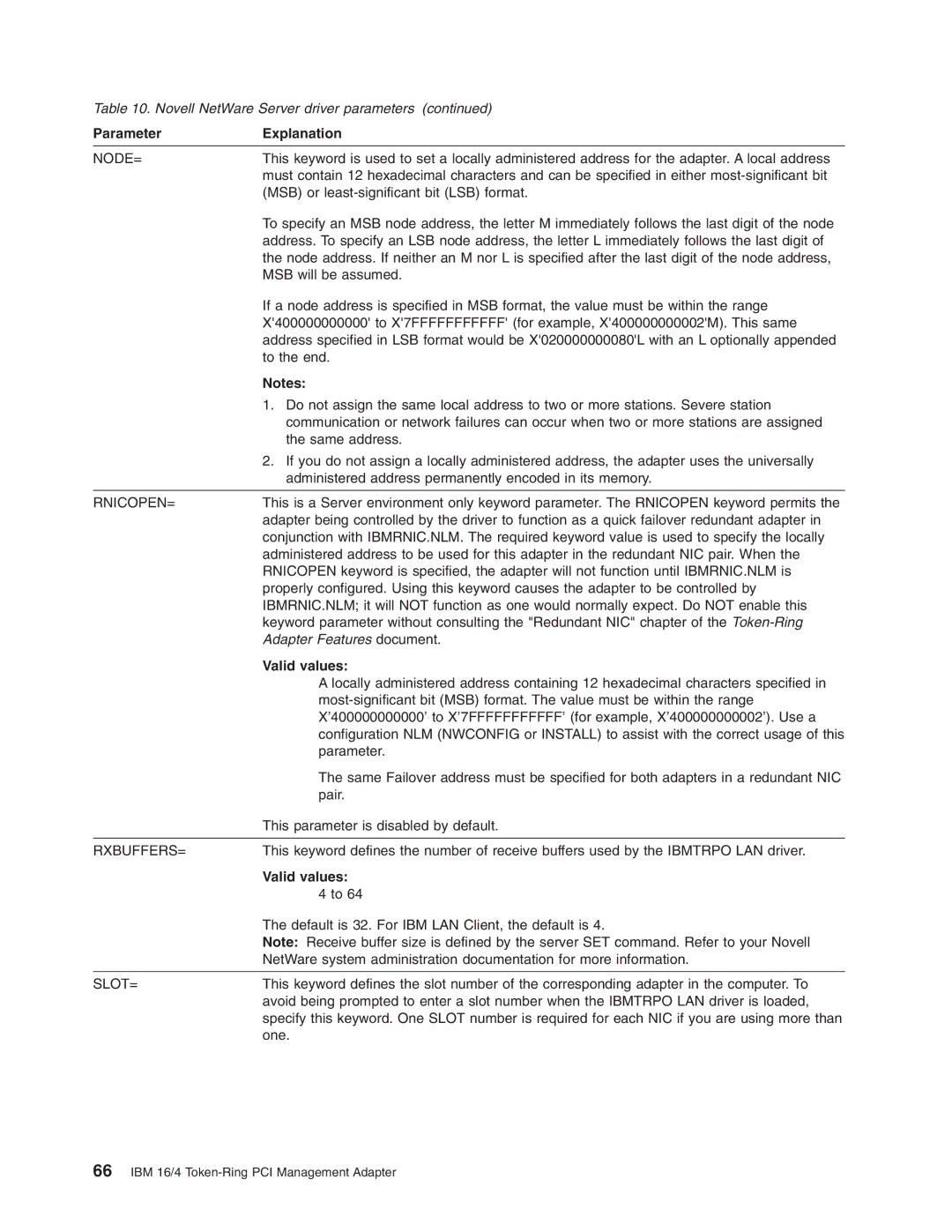 IBM 16/4 Token-Ring manual Adapter Features document 