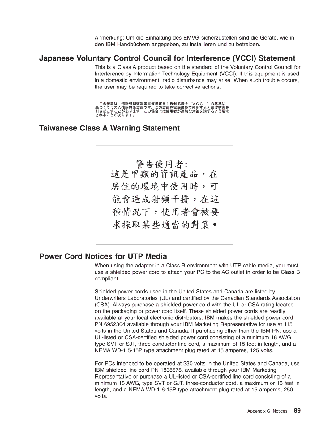 IBM 16/4 Token-Ring manual Appendix G. Notices 