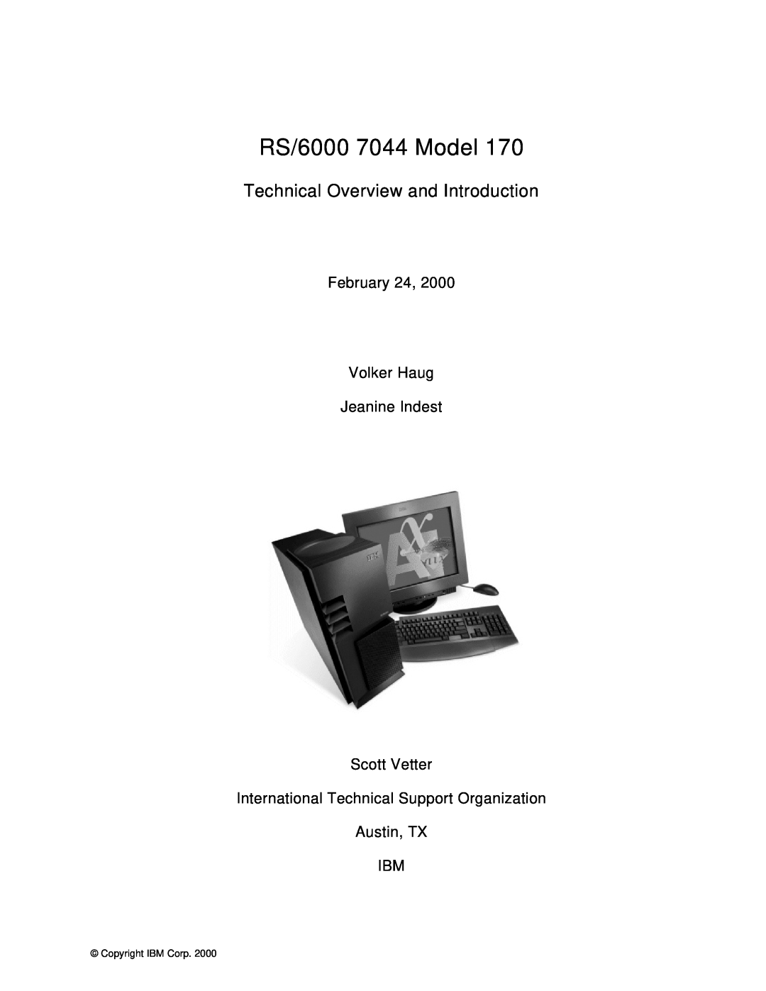 IBM 170 manual RS/6000 7044 Model, Technical Overview and Introduction 
