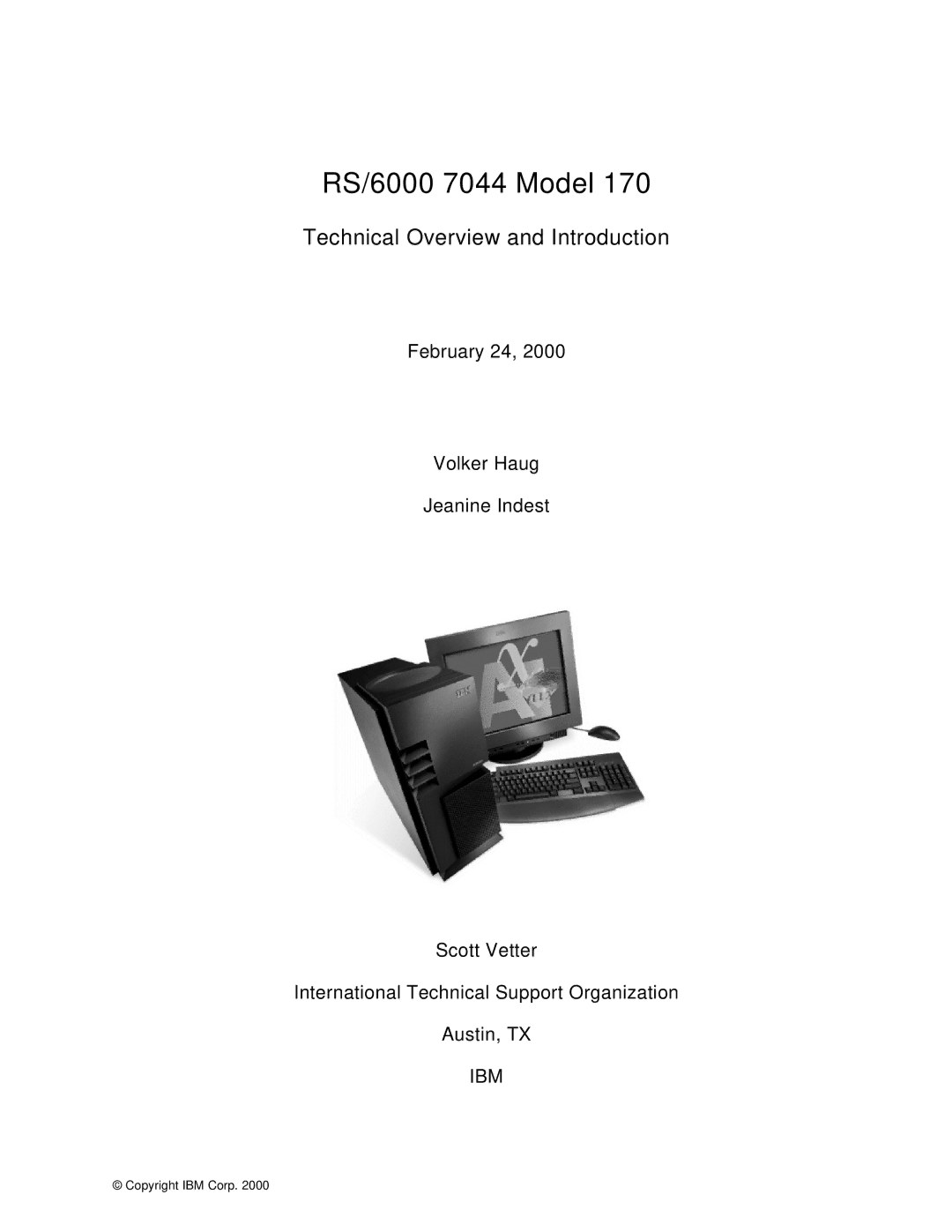 IBM 170 manual RS/6000 7044 Model 