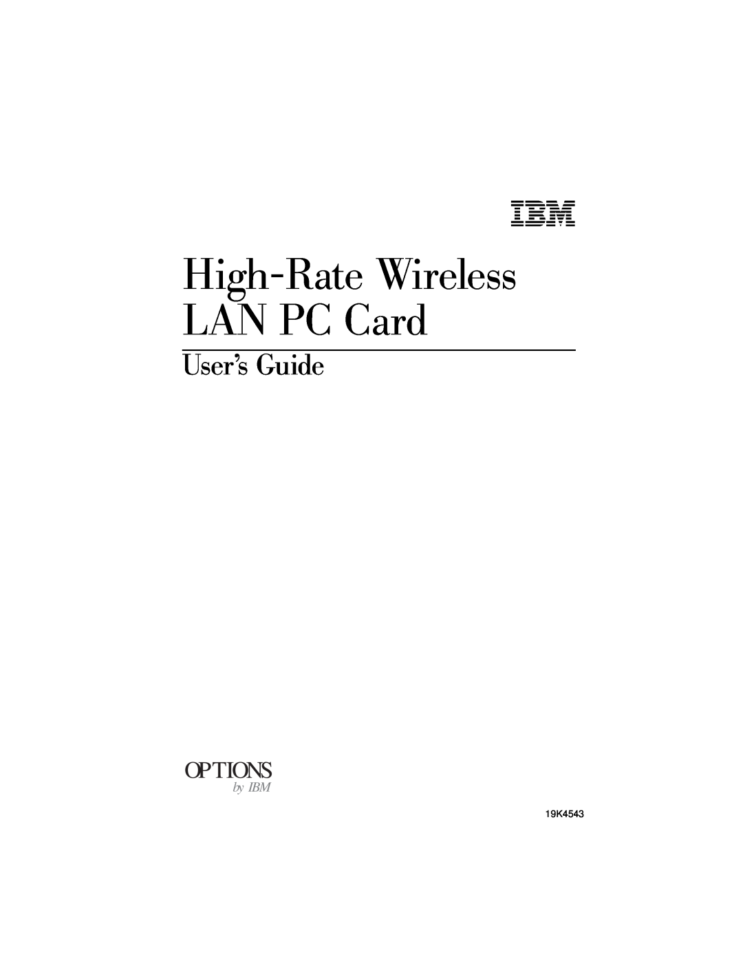 IBM 19K4543 manual User’s Guide, Options, by IBM 