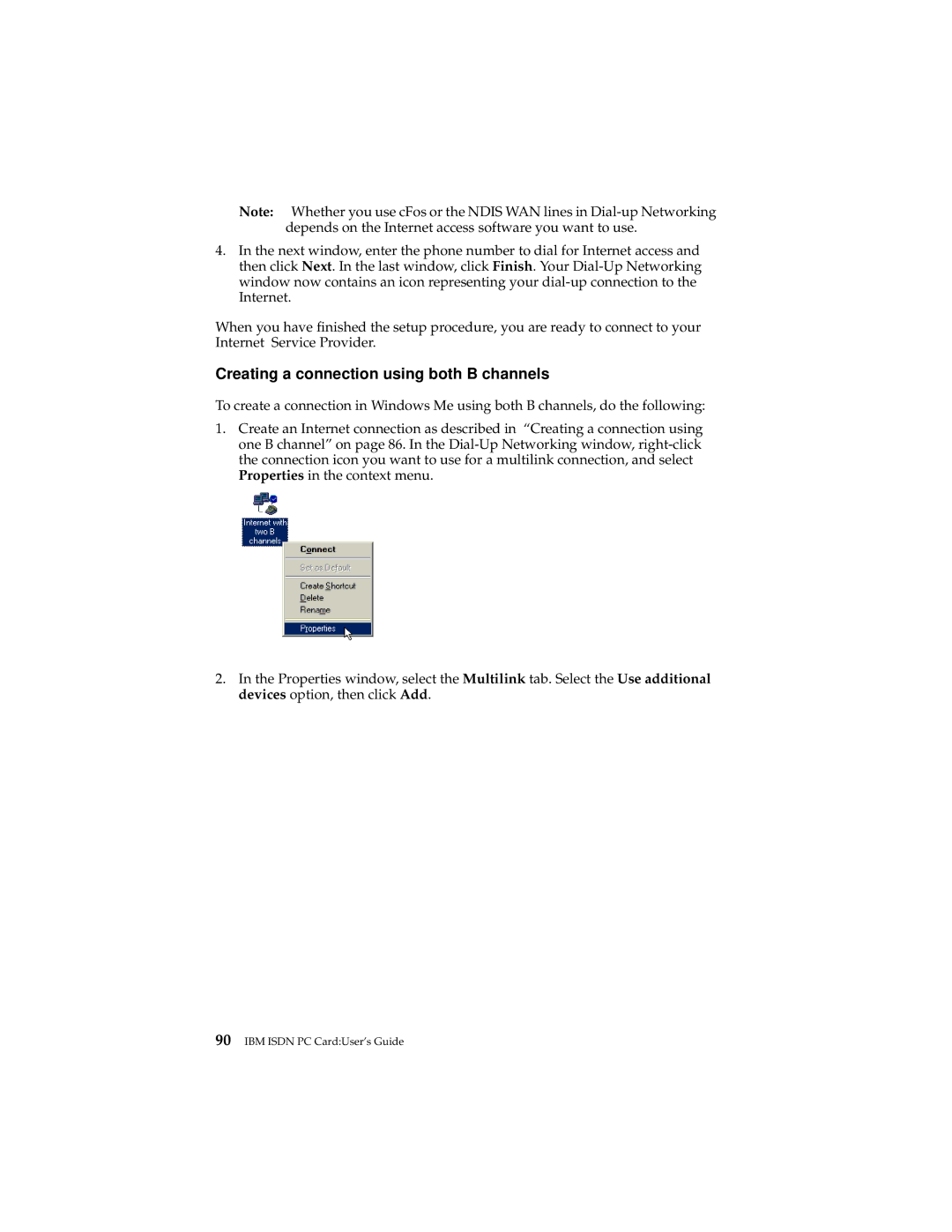 IBM 19K5716 manual Creating a connection using both B channels 