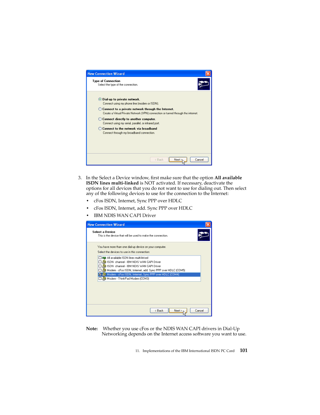 IBM 19K5716 manual Implementations of the IBM International Isdn PC Card 