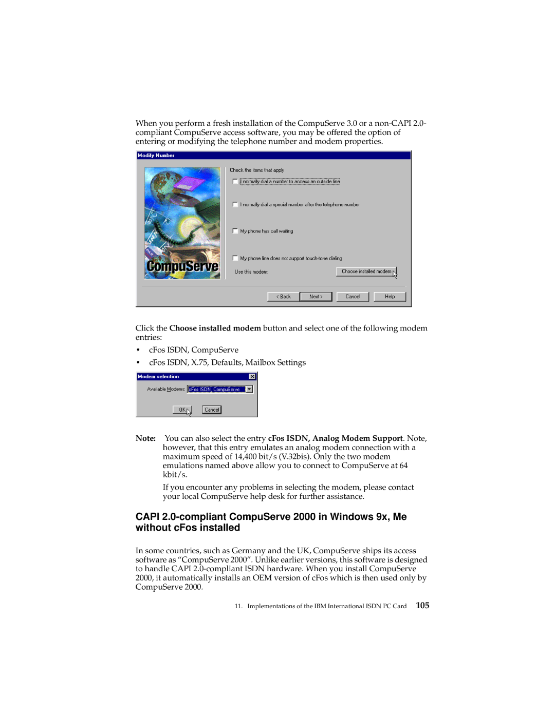 IBM 19K5716 manual Implementations of the IBM International Isdn PC Card 