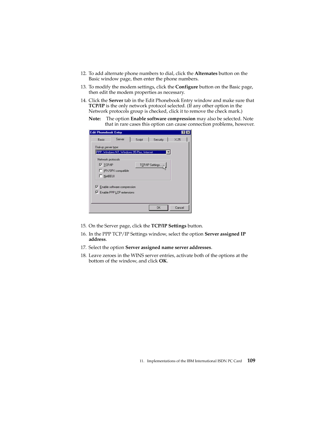 IBM 19K5716 manual Select the option Server assigned name server addresses 