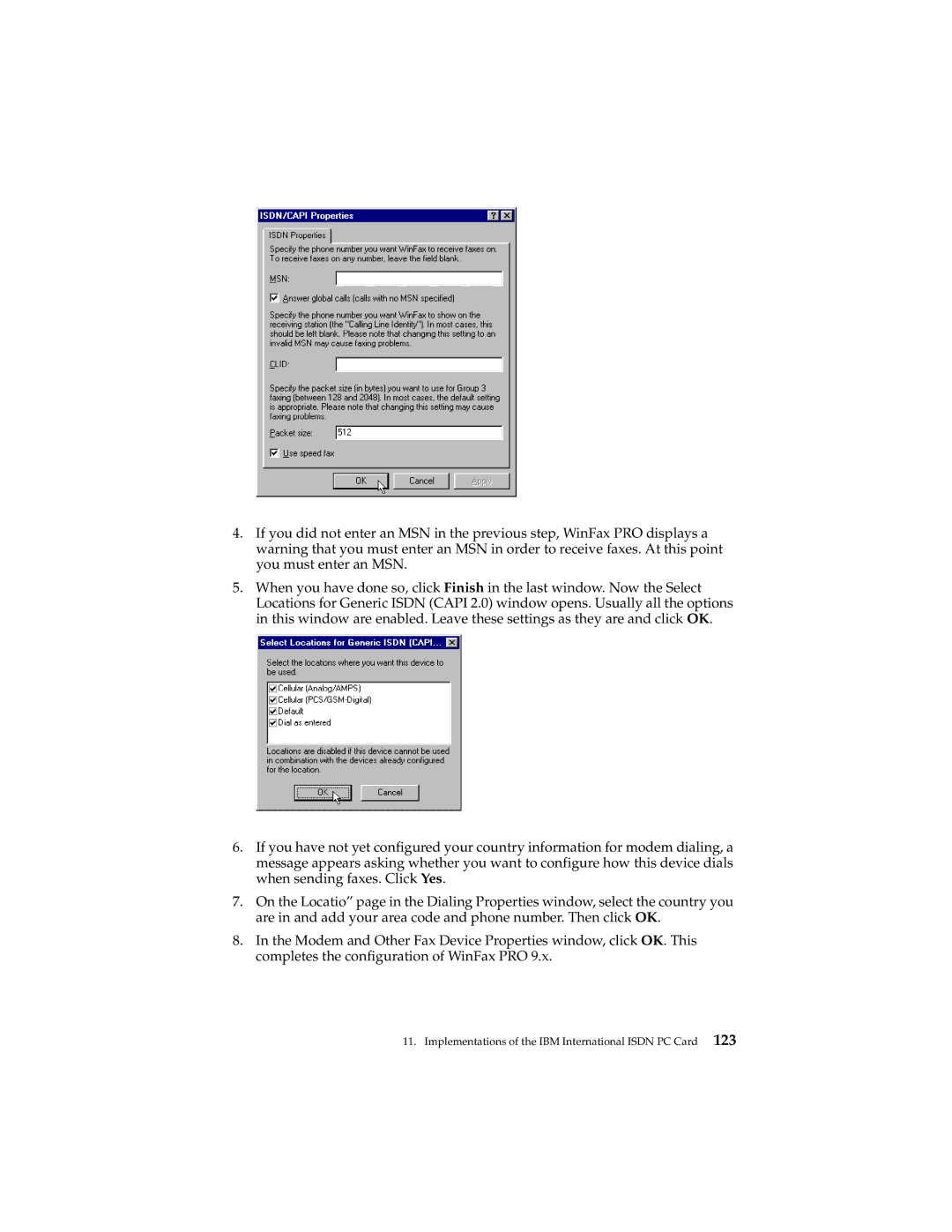 IBM 19K5716 manual Implementations of the IBM International Isdn PC Card 