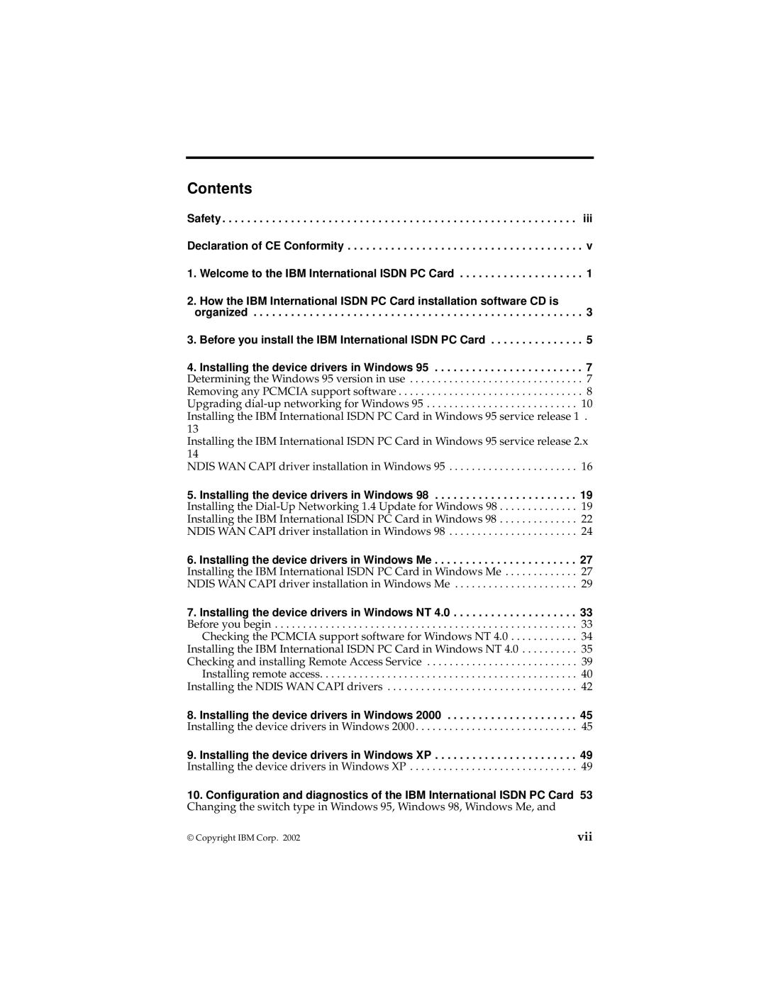 IBM 19K5716 manual Contents 