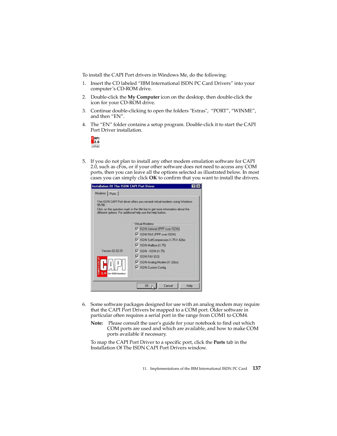 IBM 19K5716 manual Implementations of the IBM International Isdn PC Card 