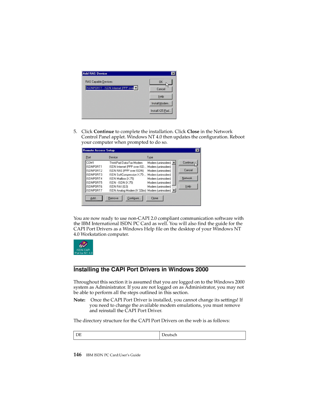 IBM 19K5716 manual Installing the Capi Port Drivers in Windows 