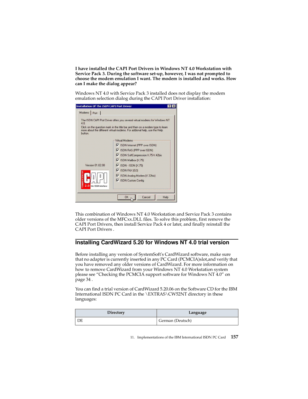 IBM 19K5716 manual Installing CardWizard 5.20 for Windows NT 4.0 trial version 