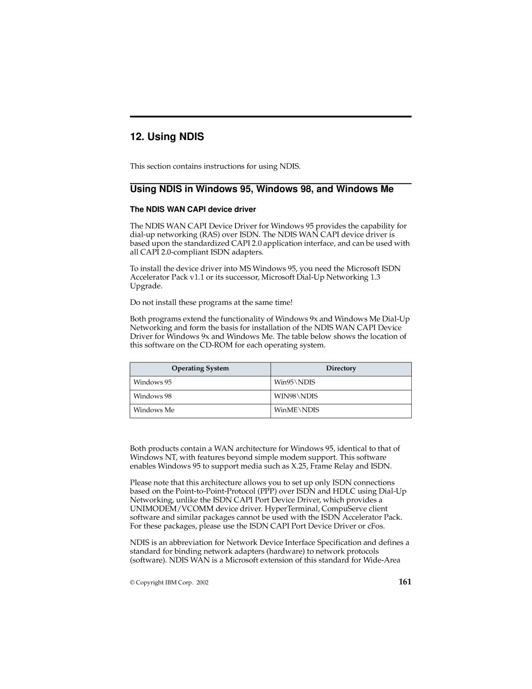 IBM 19K5716 manual Using Ndis in Windows 95, Windows 98, and Windows Me 