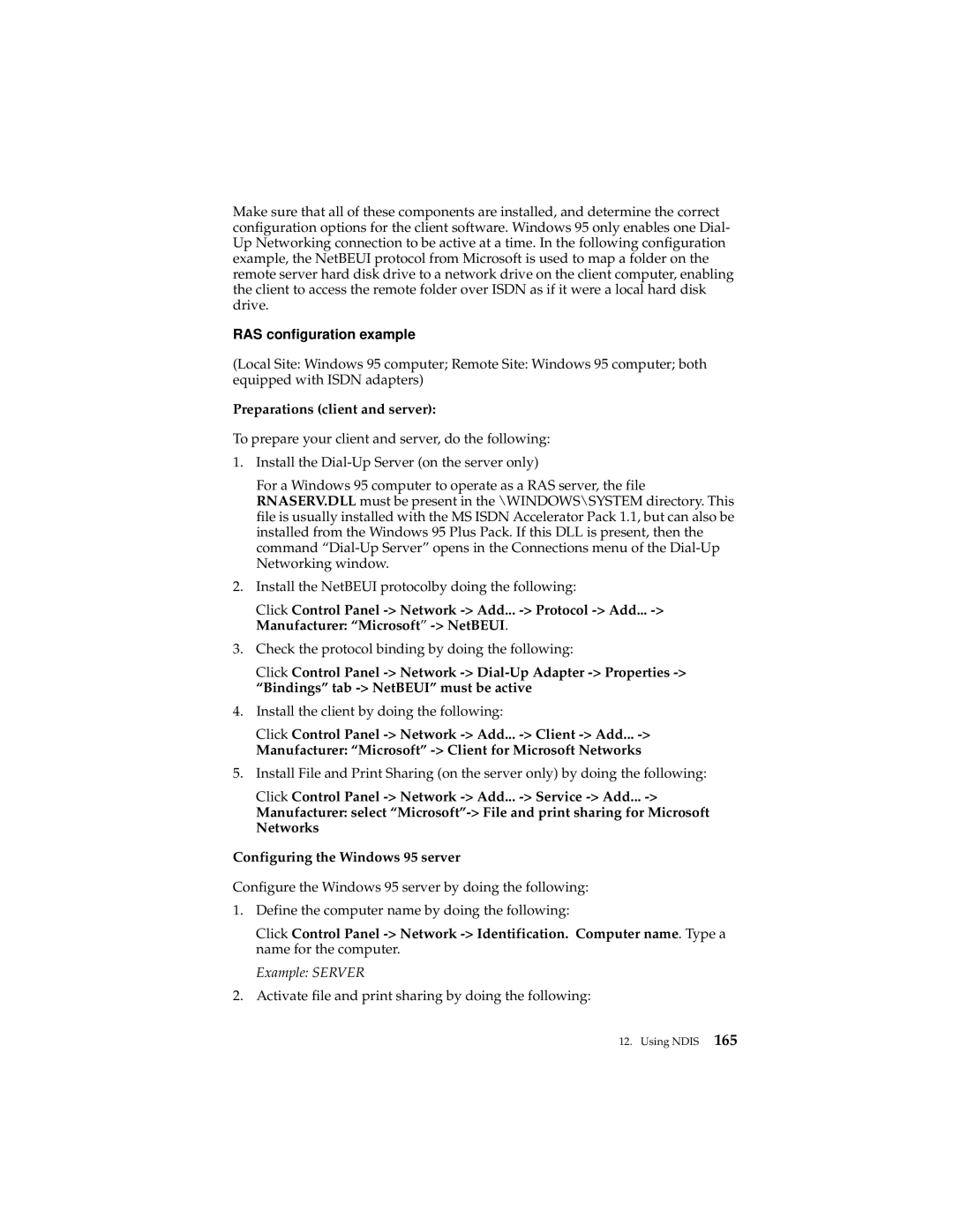 IBM 19K5716 manual RAS configuration example, Preparations client and server 