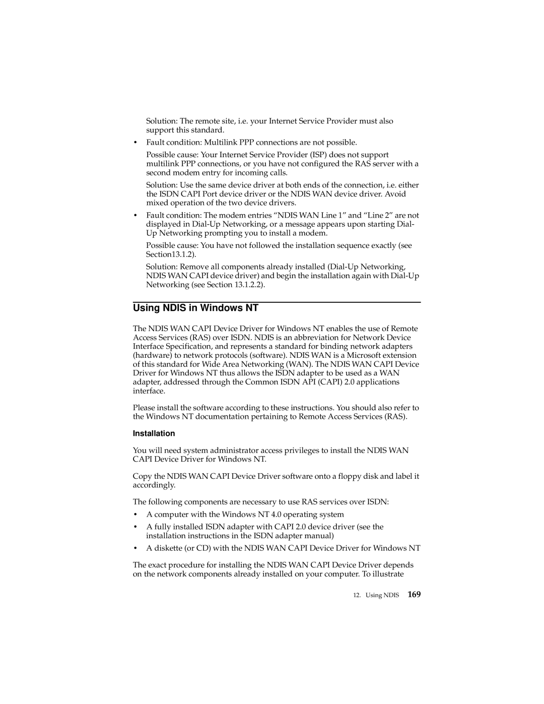 IBM 19K5716 manual Using Ndis in Windows NT, Installation 