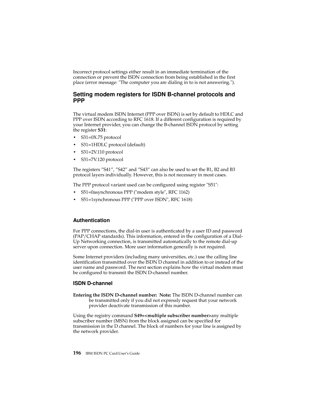 IBM 19K5716 manual Setting modem registers for Isdn B-channel protocols, Isdn D-channel 